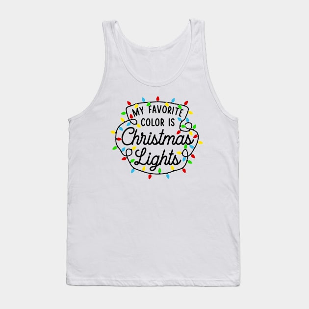 My Favorite Color is Christmas Lights Tank Top by CB Creative Images